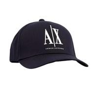Armani Exchange Men's Curved Visor Contrast Front Logo Baseball Cap, Blue, TU, Dark Sapphire, One Size