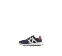 Armani Exchange Men's Dusseldorf Contrast Logo Trainers, Navy red, 10 UK