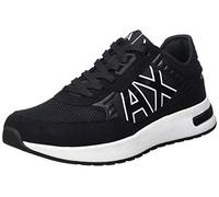Armani Exchange Men's Dusseldorf Embossed Geometric Motifs Sneaker, Black, 9.5 UK