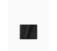 Armani Exchange Men's Dylan, Essential, Two Stripes Bi-Fold Wallet, Black/Gunmetal