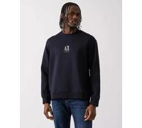 Armani Exchange Mens Embroidered A|X Centre Logo Crew Neck Sweatshirt - Deep