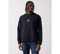Men's Armani Exchange Mens Embroidered A|X Centre Logo Crew Neck Sweatshirt - Deep Navy UB101 - Black - Size: 40/Regular
