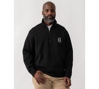 Armani Exchange Mens Embroidered A|X Logo 1/4 Zip Sweatshirt - Black UC001 - Black UC001 - L