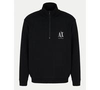 Armani Exchange Mens Embroidered A|X Logo 1/4 Zip Sweatshirt - Black UC001 - Black UC001 - M