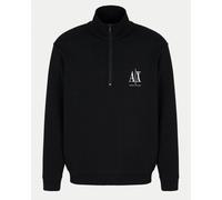 Armani Exchange Mens Embroidered A|X Logo 1/4 Zip Sweatshirt - Black UC001 - Black UC001 - XL