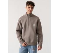 Armani Exchange Mens Embroidered A|X Logo 1/4 Zip Sweatshirt - Driftwood U6107 - Driftwood U6107 - L