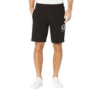 Armani Exchange Men's Embroidered Front Logo, Adjustable Drawstrings Casual Shorts, Black, XL