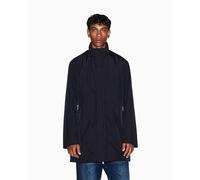 Armani Exchange Men's Essential, Covered Closure Down Side Logo Patch Trench Coat, Deep Navy, L, deep navy, L