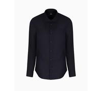 Armani Exchange Men's Essential, Emboridered Tonal Logo, Shirt, Blue, XXL