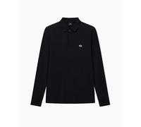 Armani Exchange Men's Essential Long Sleeve Side Monogram Logo Polo Shirt, Black, L, Black, L