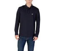 Armani Exchange Men's Essential Long Sleeve Side Monogram Logo Polo Shirt, Blue, M, deep Navy, M