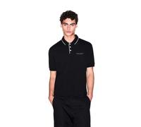 Armani Exchange Men's Essential, Striped Collar Side Milano-New York Logo Lettering Polo Shirt