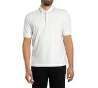 Armani Exchange Men's Essential Striped Collar Side Milano New York Logo Lettering Polo Shirt, Off White, XXL, Off White, XXL
