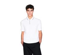 Armani Exchange Men's Essential, Striped Collar Side Milano-New York Logo Lettering Polo Shirt (Pack of 1)