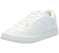 Armani Exchange Men's Faux Leather, Embossed Logo, lace up Sneaker, Weiß, 11.5 UK