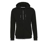 Armani Exchange for man. 8NZM82ZJH3Z1200 Black open hooded fleece sweatshirt with black hood (S), Casual, Cotton, Long sleeve