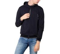 Armani Exchange for man. 8NZM82ZJH3Z1200 Black open hooded fleece sweatshirt with black hood (S), Casual, Cotton, Long sleeve
