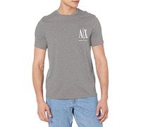 Armani Exchange Men's Front Embroidered Logo T-Shirt, Bros Grey, XXL