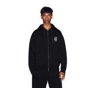 Armani Exchange Men's, Icon project, emboidered logo, full zip Hooded Sweatshirt, Black, L