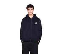 Armani Exchange Men's, Icon project, emboidered logo, full zip Hooded Sweatshirt, Deep navy, XS