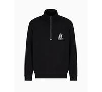 Armani Exchange Men's, Icon project, embroidered logo, front zip Sweatshirt, Black, M