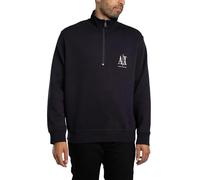 Armani Exchange Mens Embroidered A|X Logo 1/4 Zip Sweatshirt - Deep Navy UB101 - Deep Navy UB101 - XL