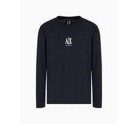 Armani Exchange Men's Icon Project, Embroidered Logo, Long Sleeve, T-Shirt, Blue, L