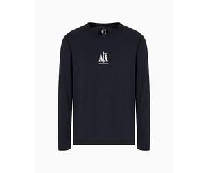 Armani Exchange Men's Icon Project, Embroidered Logo, Long Sleeve, T-Shirt, Blue, S