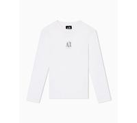 Armani Exchange Men's Icon Project, Embroidered Logo, Long Sleeve, T-Shirt, White, S