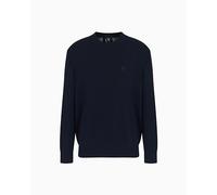 Men's Armani Exchange Mens Embroidered A|X Logo Jumper - Deep Navy UB101 - Black - Size: 42/Regular