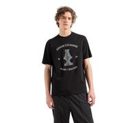 Armani Exchange Men's Large Central Stacked Ax Logo Milanonew York Text Surrounding Regular Fit Tee T-Shirt, Black, XXL