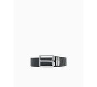 Armani Exchange mens Liam All Over Logo Belt, Black, 34IN