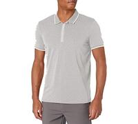 Armani Exchange Men's Slim Fit Stretch Cotton Jersey Logo Zip Polo Shirt, Heather Grey B09b, XL