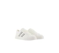 Armani Exchange Men's London, Side Stripes, Colour Contrast Trainers, Off White + Black, 39 EU