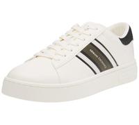 Armani Exchange Men's London, Side Stripes, Colour Contrast Trainers, Off White + Musk, 43 EU