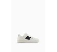 Armani Exchange Men's London Sneaker, Off White Deep Navy, 7.5 UK