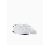 Armani Exchange Men's London Sneaker, Optic White+black, 9 UK