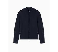 Armani Exchange Men's Long Sleeve Back Logo Patch Zip Closure, Cardigan Sweater, Blue, M, deep Navy, M