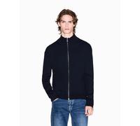 Armani Exchange Men's Long Sleeve Back Logo Patch Zip Closure, Cardigan Sweater, Blue, XL, deep Navy, XL