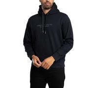 Armani Exchange Men's Long Sleeve Drawstring, Front Tone on Tone Logo Hooded Sweatshirt, Blue, M, deep navy, M