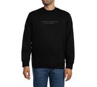Armani Exchange Men's Long Sleeve, Front Tone Logo Sweatshirt, Black, S