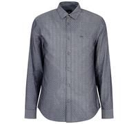 Armani Exchange Men's Long Sleeve Micro Button Down Shirt. Regular fit, Black White Dots, M