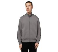 Armani Exchange Men's Long Sleeve Side Logo Lettering Zip Closure, Sweatshirt, Grey, S, Dark Gull Gray, S