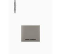 Armani Exchange Men's Madrid, Essential, Metal Logo Bi-Fold Wallet, Driftwood