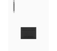 Armani Exchange Men's Madrid, Essential, Metal Logo Bicoloured Travel Accessory-Envelope Card Holder, Black, One Size