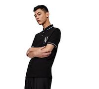 Armani Exchange Men's Maxi Embroidered Logo, Regular Fit Polo Shirt, Black, Extra Large
