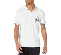 Armani Exchange Men's Maxi Embroidered Logo, Regular Fit Polo Shirt, White, Small