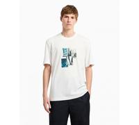 Armani Exchange Mens Milano/New York Landmarks Graphic T-Shirt - Off White U0009 - Off White U0009 - M