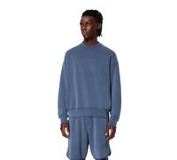 Armani Exchange Men's Modal Cotton Debossed Logo Pullover Crew Neck Sweatshirt, Blue Avio, XL