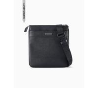 Armani Exchange Men's New York, Metal Logo Plate, Front Pocket, Zip Closure messenger bag
